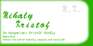 mihaly kristof business card