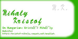 mihaly kristof business card